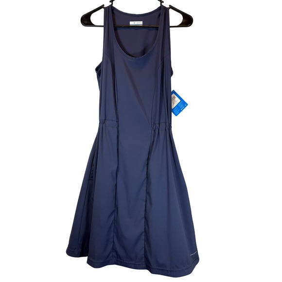 NEW Columbia On The Go Dress size XS Blue Omni‑Shield MSRP $75 Travel Vacation - Picture 2 of 8